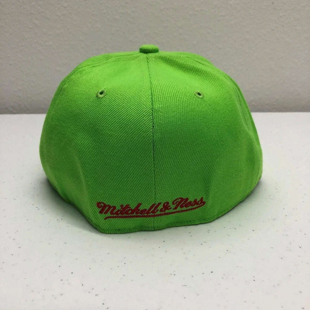 Philadelphia 76ers Hat Cap Fitted Mens 7 Green NBA Basketball Mitchell & Ness